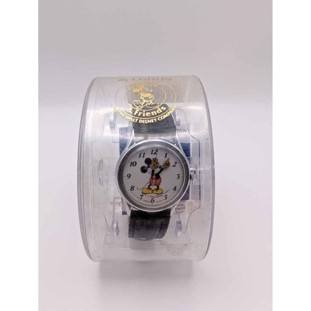Lorus Mickey Mouse Watch Unisex OS Black Good Vintage Disney Quartz New Battery